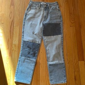 Pacsun patched straight leg jeans